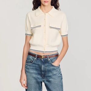 Sandro Perpignan Rib-Knit Cardigan